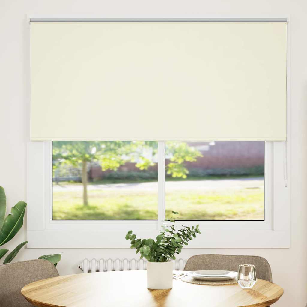 vidaXL Roller Blind Blackout Off White 150x130 cm Fabric Width 146.6 cm Polyester