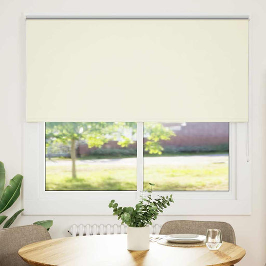 vidaXL Roller Blind Blackout Off White 150x130 cm Fabric Width 146.6 cm Polyester