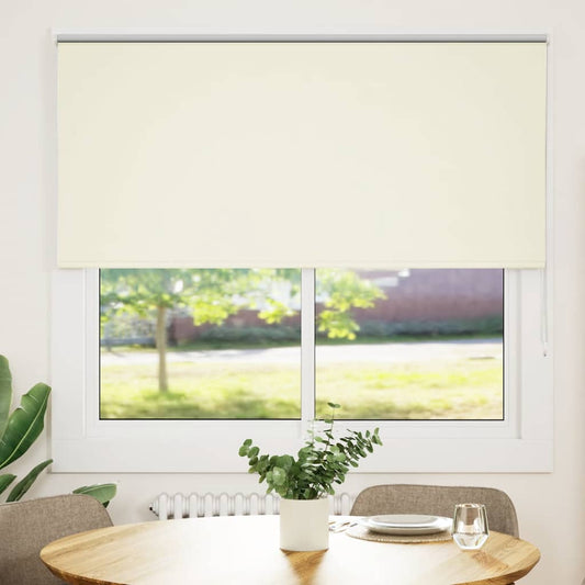 vidaXL Roller Blind Blackout Off White 155x130 cm Fabric Width 151.6 cm Polyester