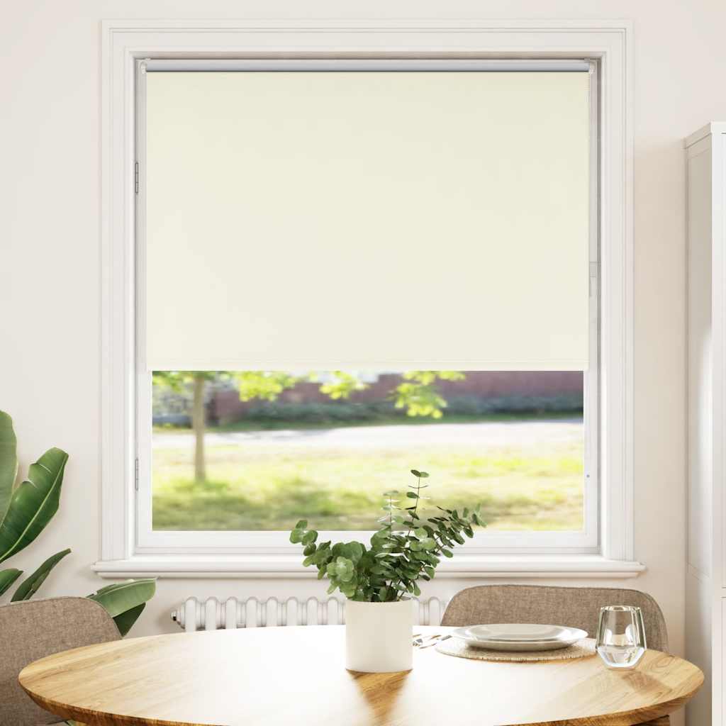 vidaXL Roller Blind Blackout Off White 105x150 cm Fabric Width 100.7 cm Polyester