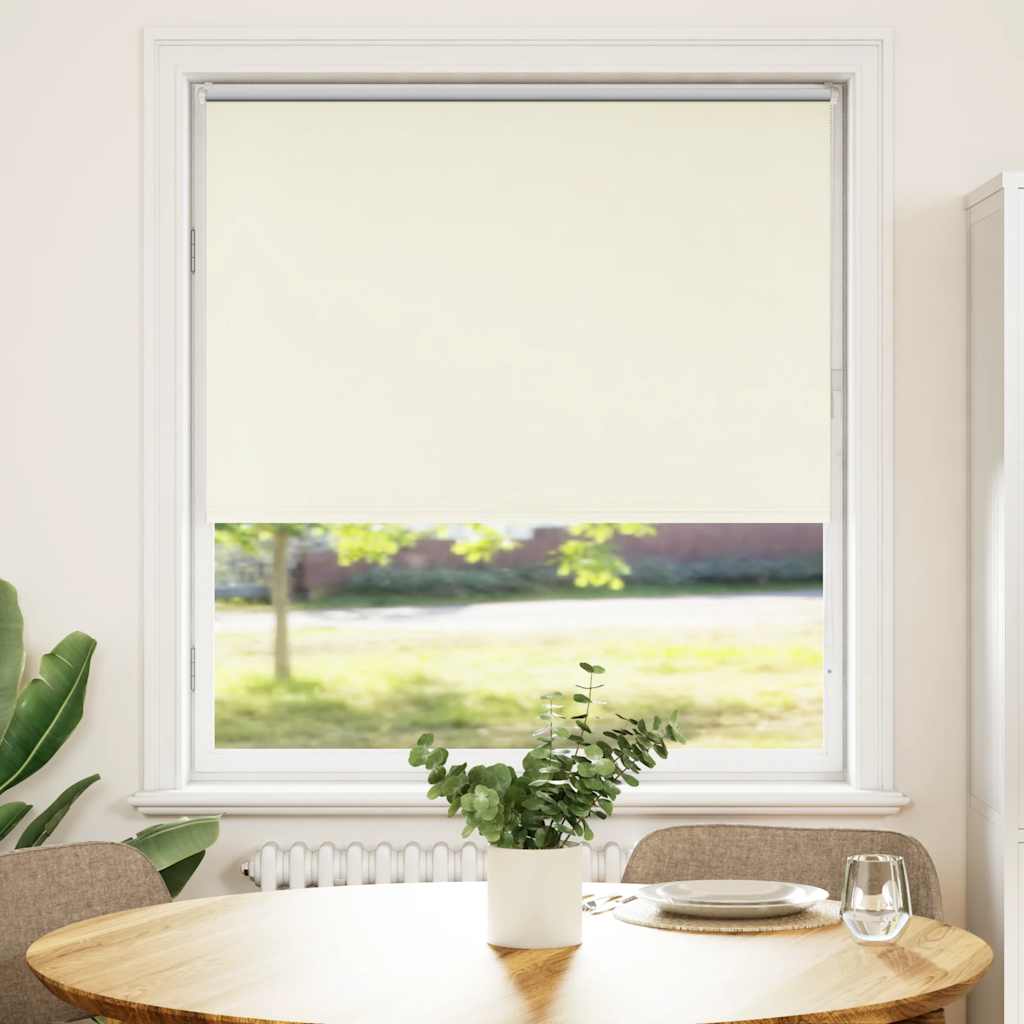 vidaXL Roller Blind Blackout Off White 100x175 cm Fabric Width 95.7 cm Polyester