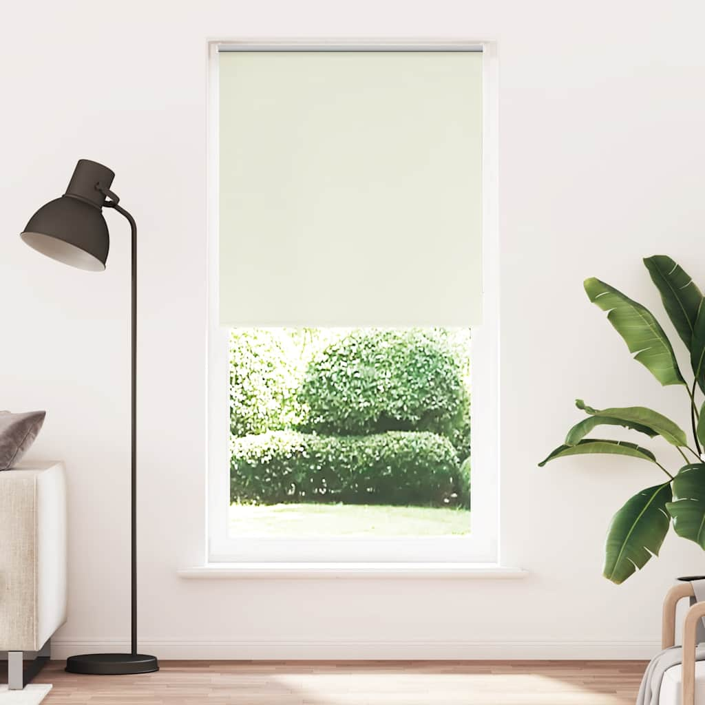 vidaXL Roller Blind Blackout Off White 90x210 cm Fabric Width 85.7 cm Polyester