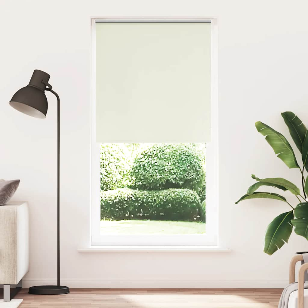 vidaXL Roller Blind Blackout Off White 110x210 cm Fabric Width 105.7 cm Polyester