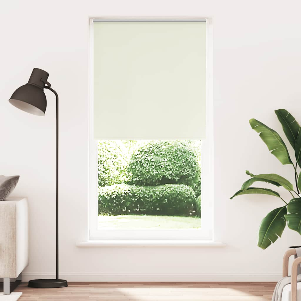 vidaXL Roller Blind Blackout Off White 115x210 cm Fabric Width 110.7 cm Polyester