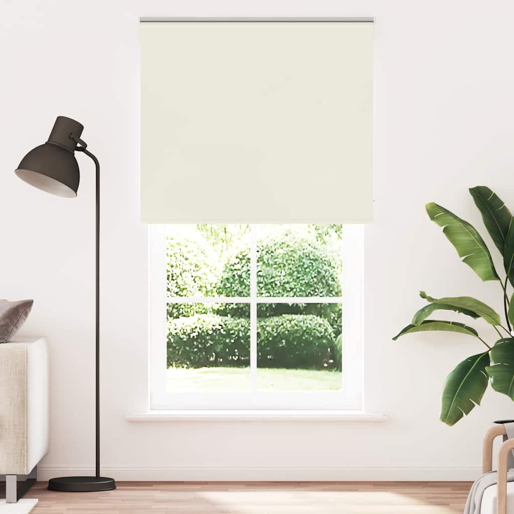 vidaXL Roller Blind Blackout Off White 135x210 cm Fabric Width 131.6 cm Polyester