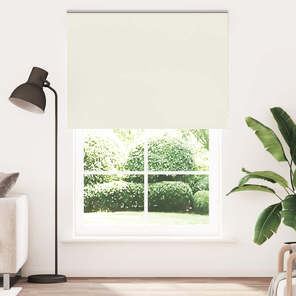 vidaXL Roller Blind Blackout Off White 145x210 cm Fabric Width 141.6 cm Polyester