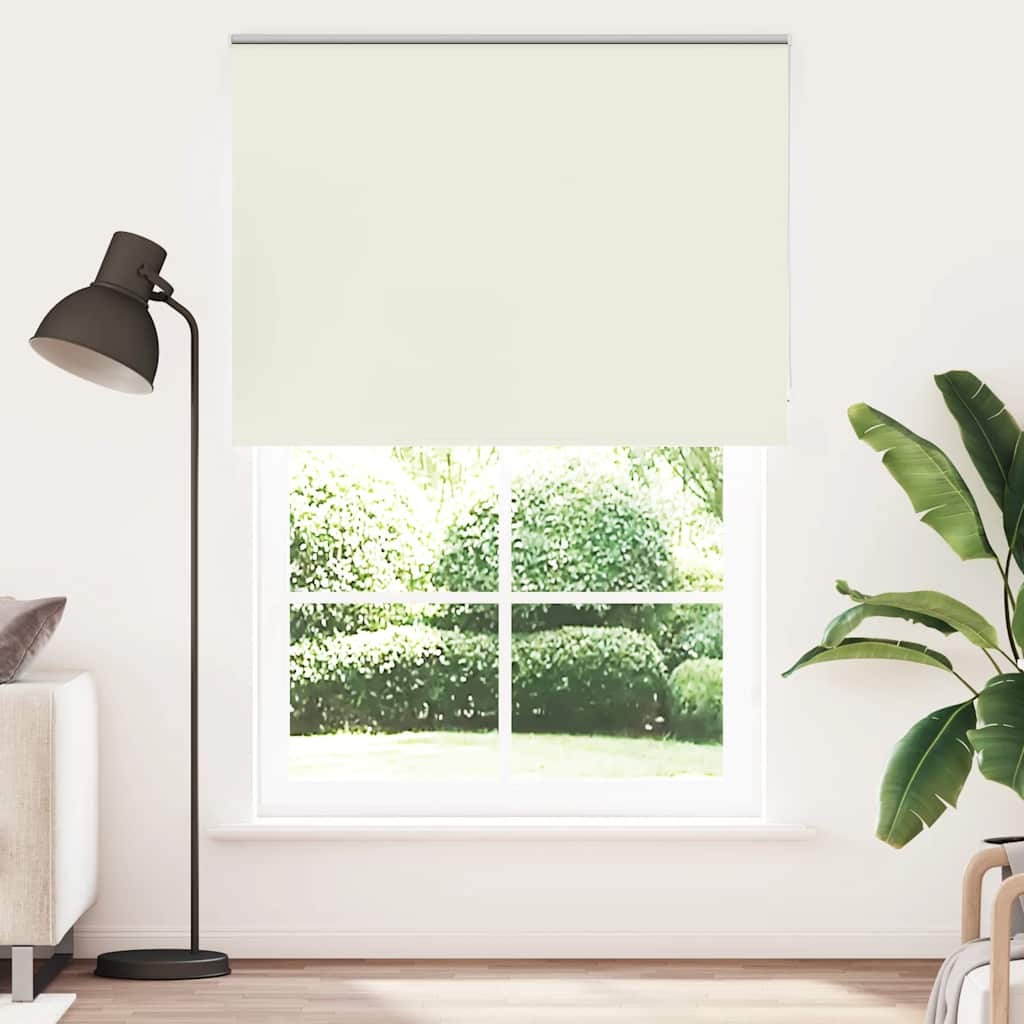 vidaXL Roller Blind Blackout Off White 155x210 cm Fabric Width 151.6 cm Polyester