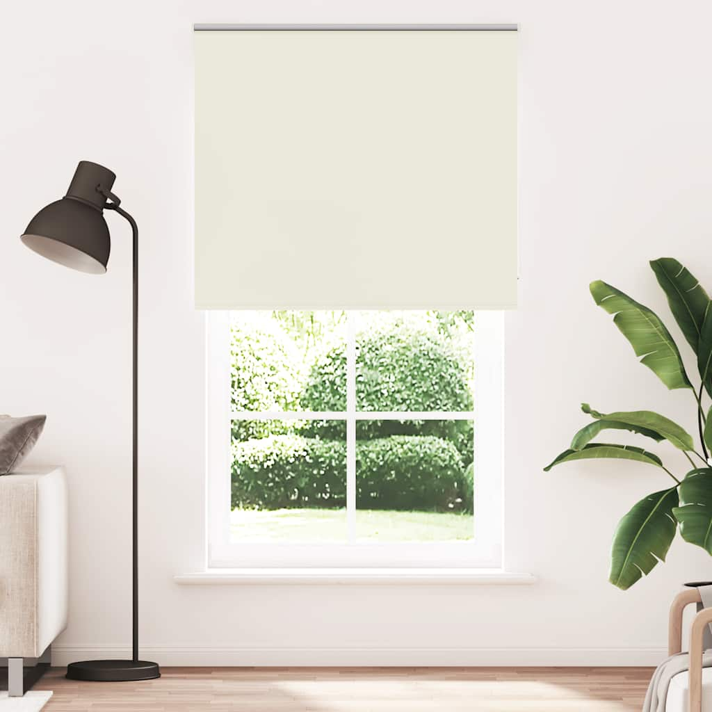 vidaXL Roller Blind Blackout Off White 130x230 cm Fabric Width 126.6 cm Polyester