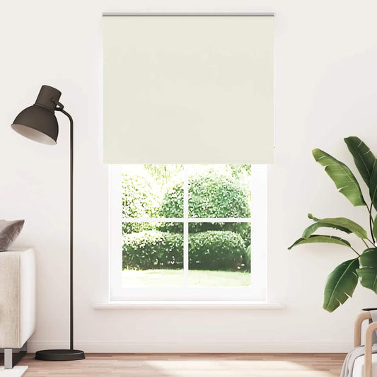 vidaXL Roller Blind Blackout Off White 140x230 cm Fabric Width 136.6 cm Polyester