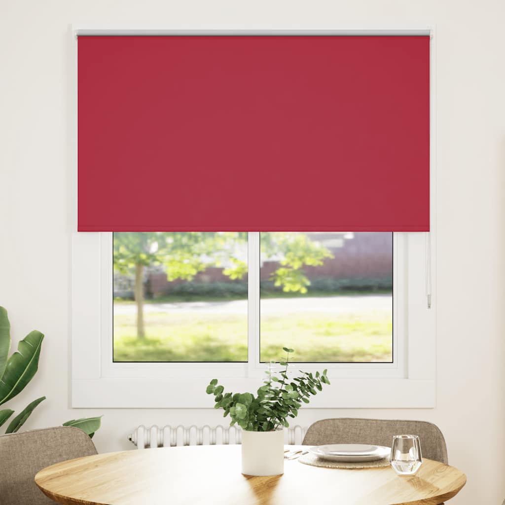 vidaXL Roller Blind Blackout Red 120x130 cm Fabric Width 116.6 cm Polyester