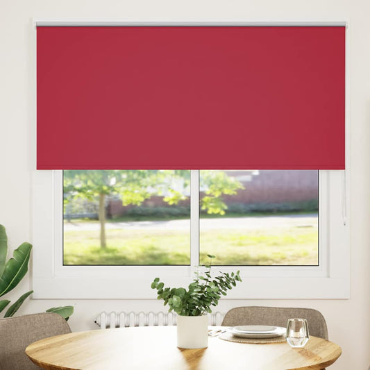 vidaXL Roller Blind Blackout Red 145x130 cm Fabric Width 141.6 cm Polyester