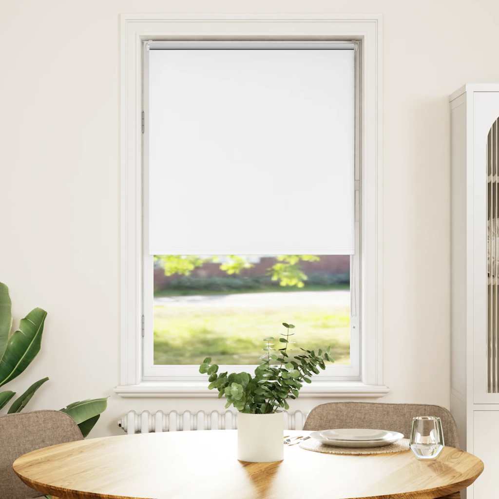 Roller Blind Blackout White 75x130 cm Fabric Width 70.7 cm Polyester