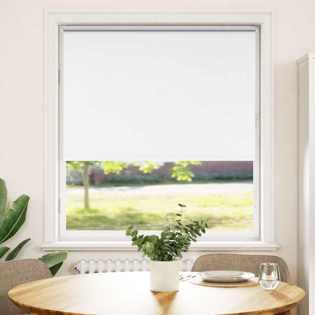 vidaXL Roller Blind Blackout White 110x150 cm Fabric Width 105.7 cm Polyester