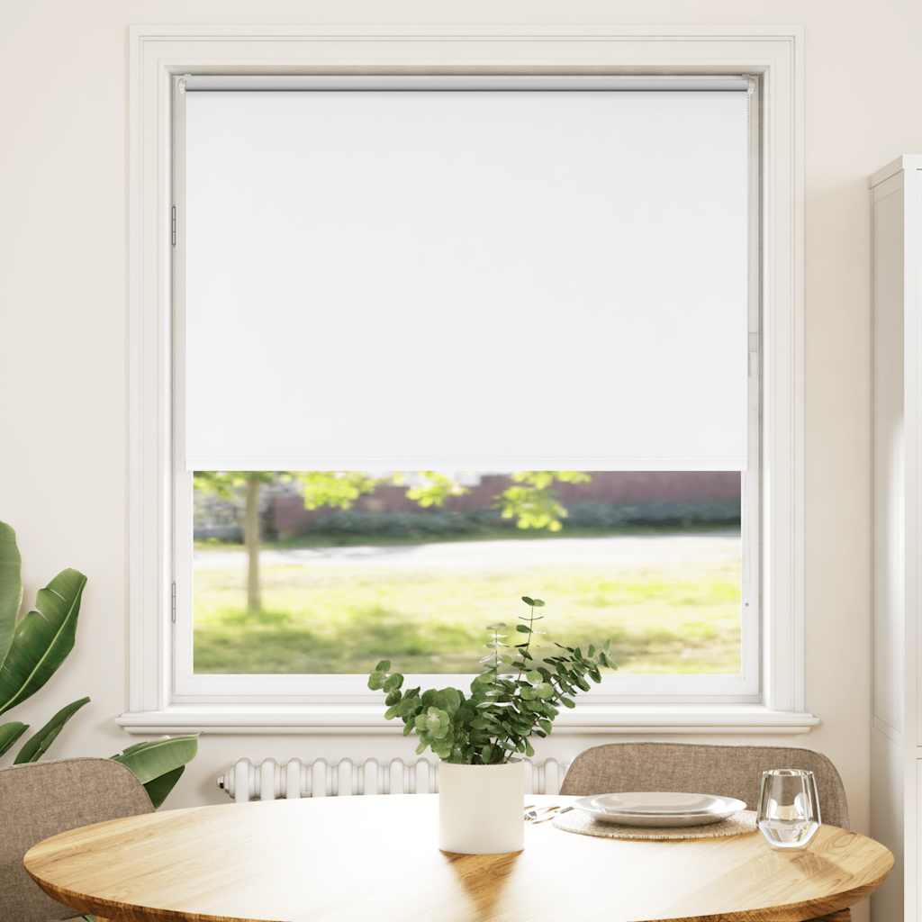 vidaXL Roller Blind Blackout White 115x150 cm Fabric Width 110.7 cm Polyester