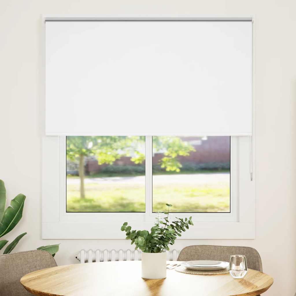 vidaXL Roller Blind Blackout White 120x150 cm Fabric Width 116.6 cm Polyester