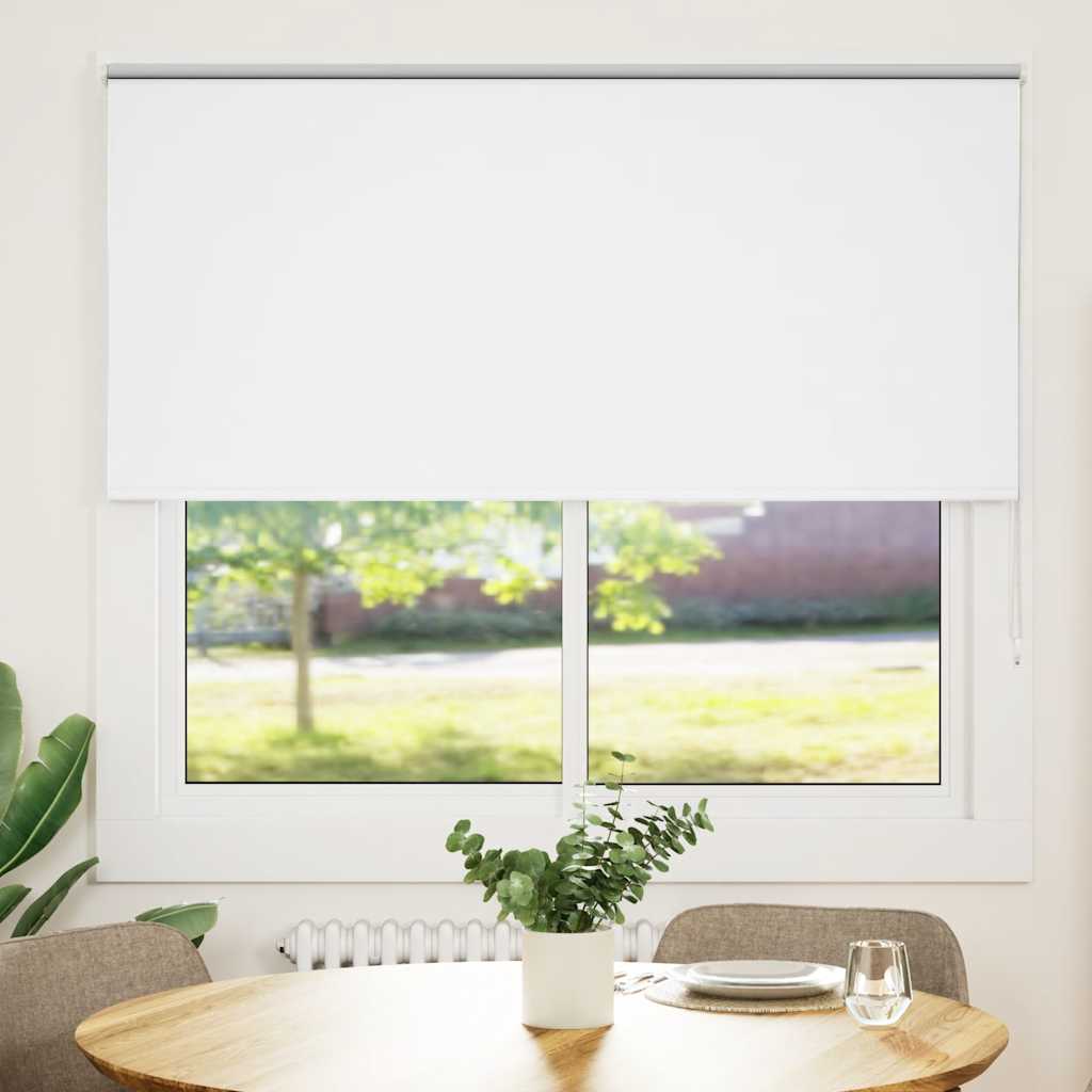 vidaXL Roller Blind Blackout White 160x150 cm Fabric Width 156.6 cm Polyester