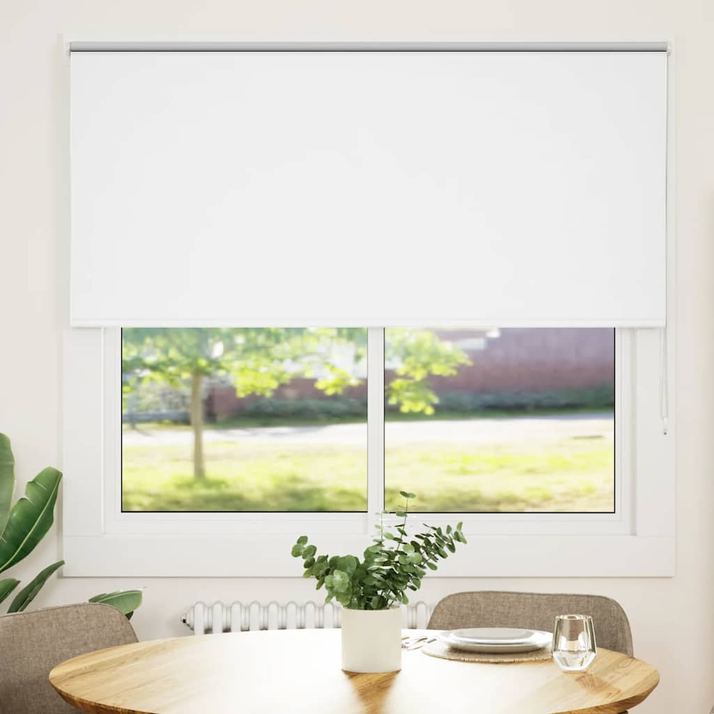 vidaXL Roller Blind Blackout White 165x150 cm Fabric Width 161.6 cm Polyester