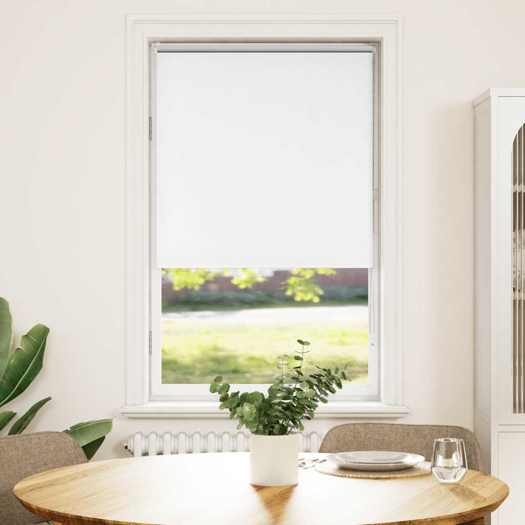 vidaXL Roller Blind Blackout White 65x175 cm Fabric Width 60.7 cm Polyester