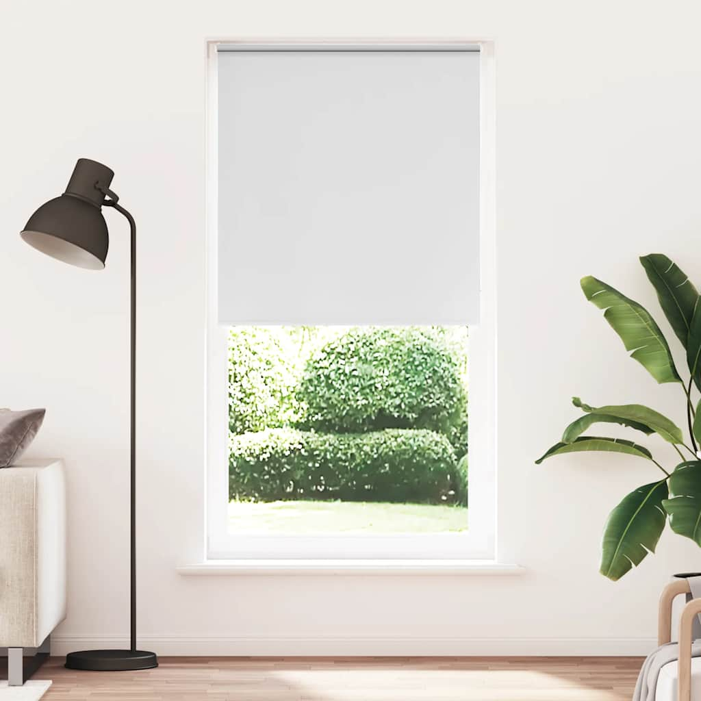 vidaXL Roller Blind Blackout White 90x210 cm Fabric Width 85.7 cm Polyester