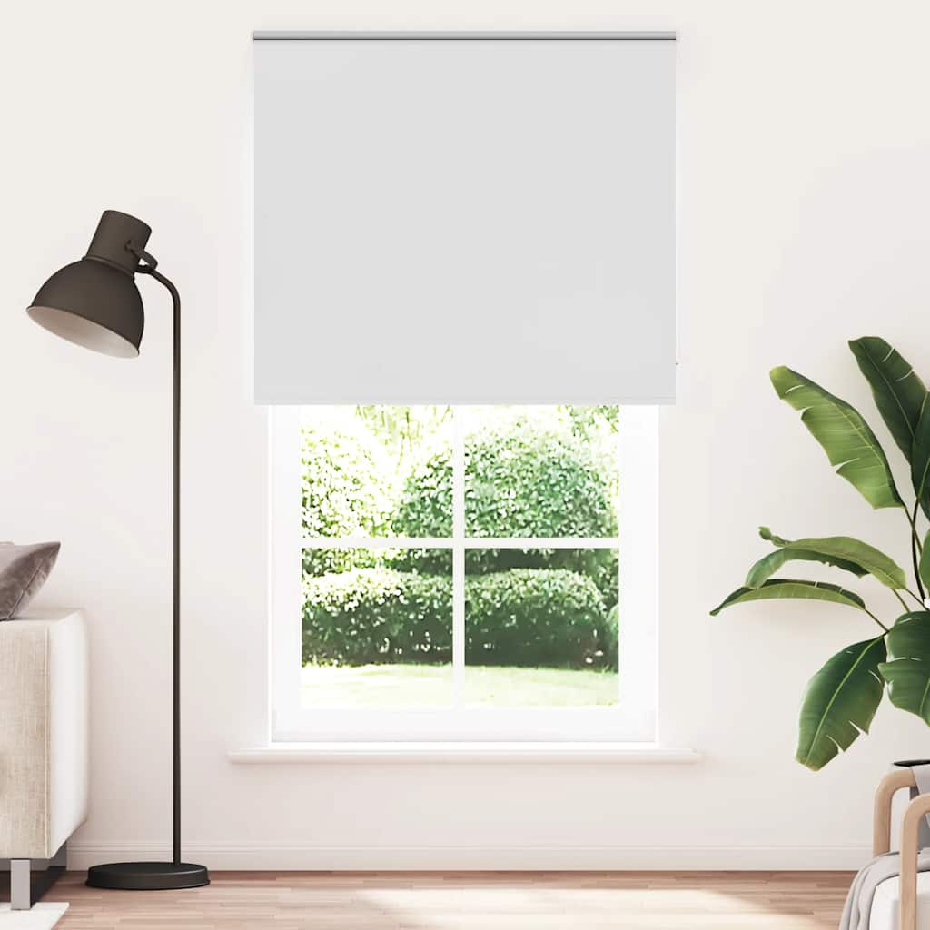 vidaXL Roller Blind Blackout White 125x210 cm Fabric Width 121.6 cm Polyester