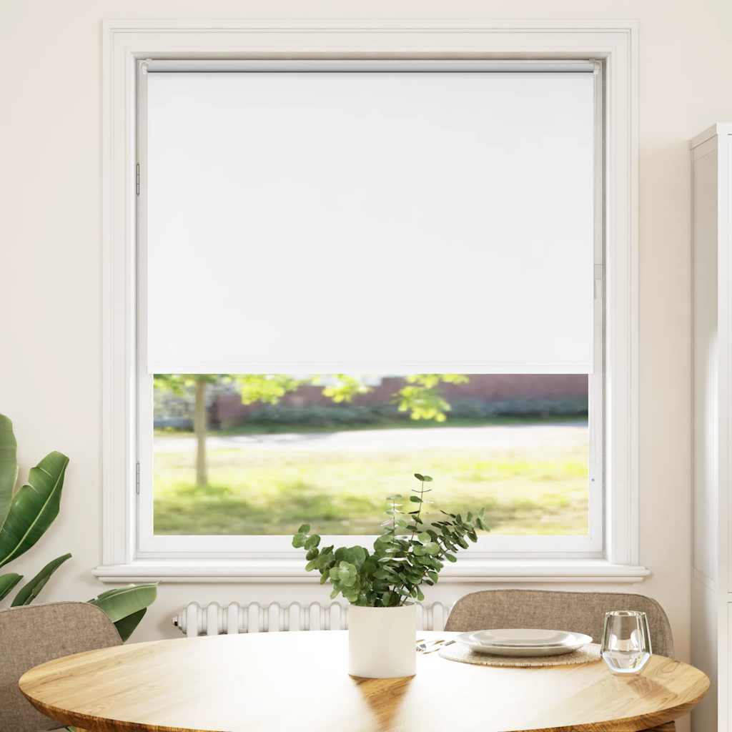 vidaXL Roller Blind Blackout White 160x230 cm Fabric Width 156.6 cm Polyester