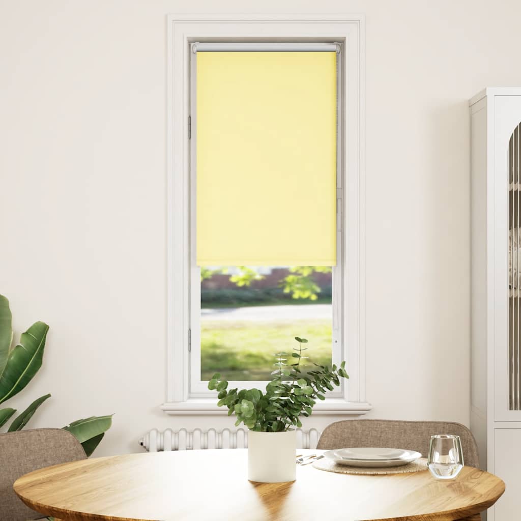 vidaXL Roller Blind Blackout Yellow 40x130 cm Fabric Width 35.7 cm Polyester