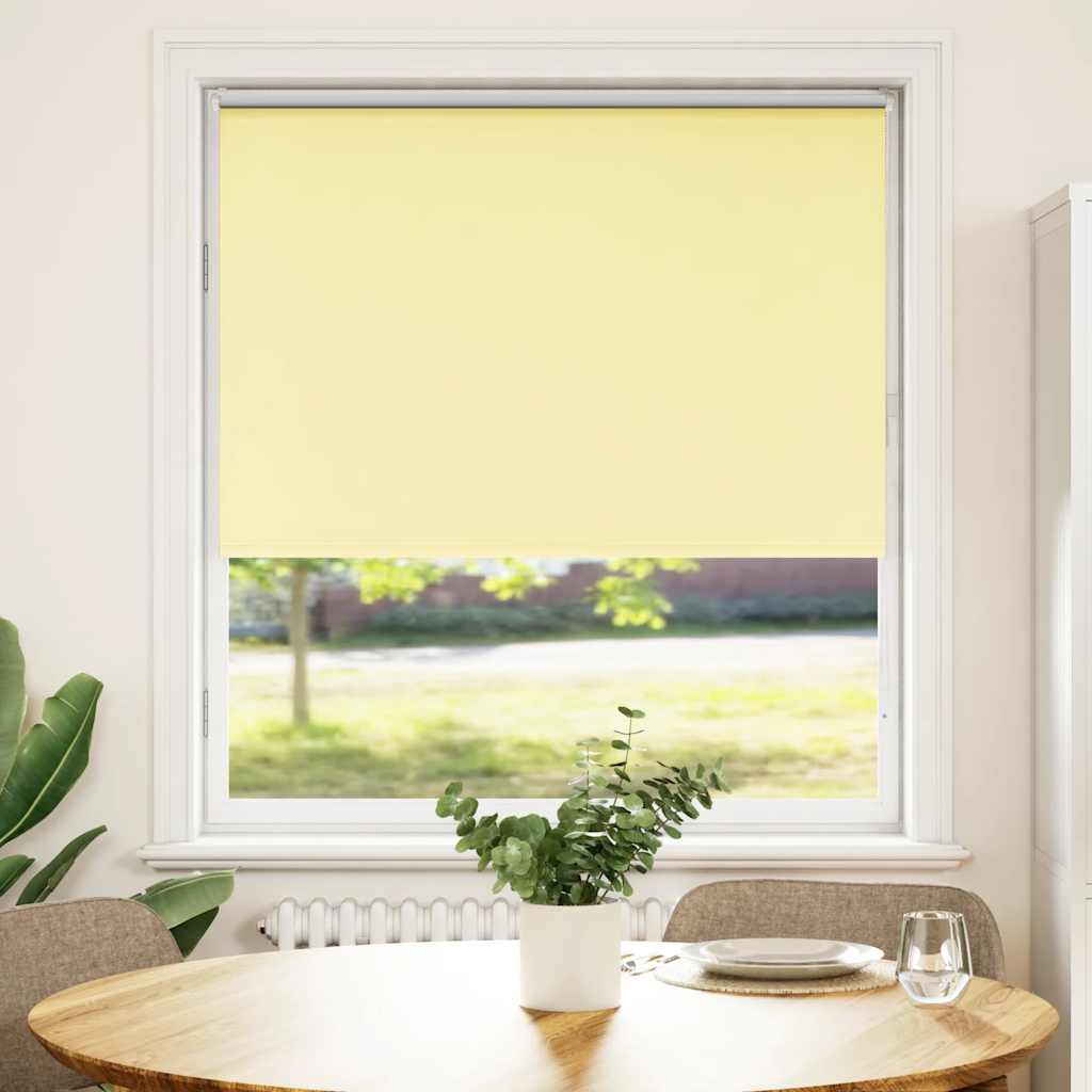 vidaXL Roller Blind Blackout Yellow 90x130 cm Fabric Width 85.7 cm Polyester