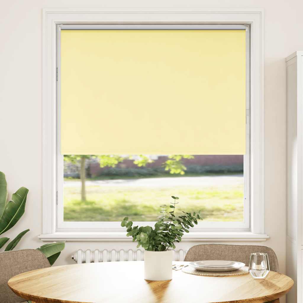 vidaXL Roller Blind Blackout Yellow 105x130 cm Fabric Width 100.7 cm Polyester