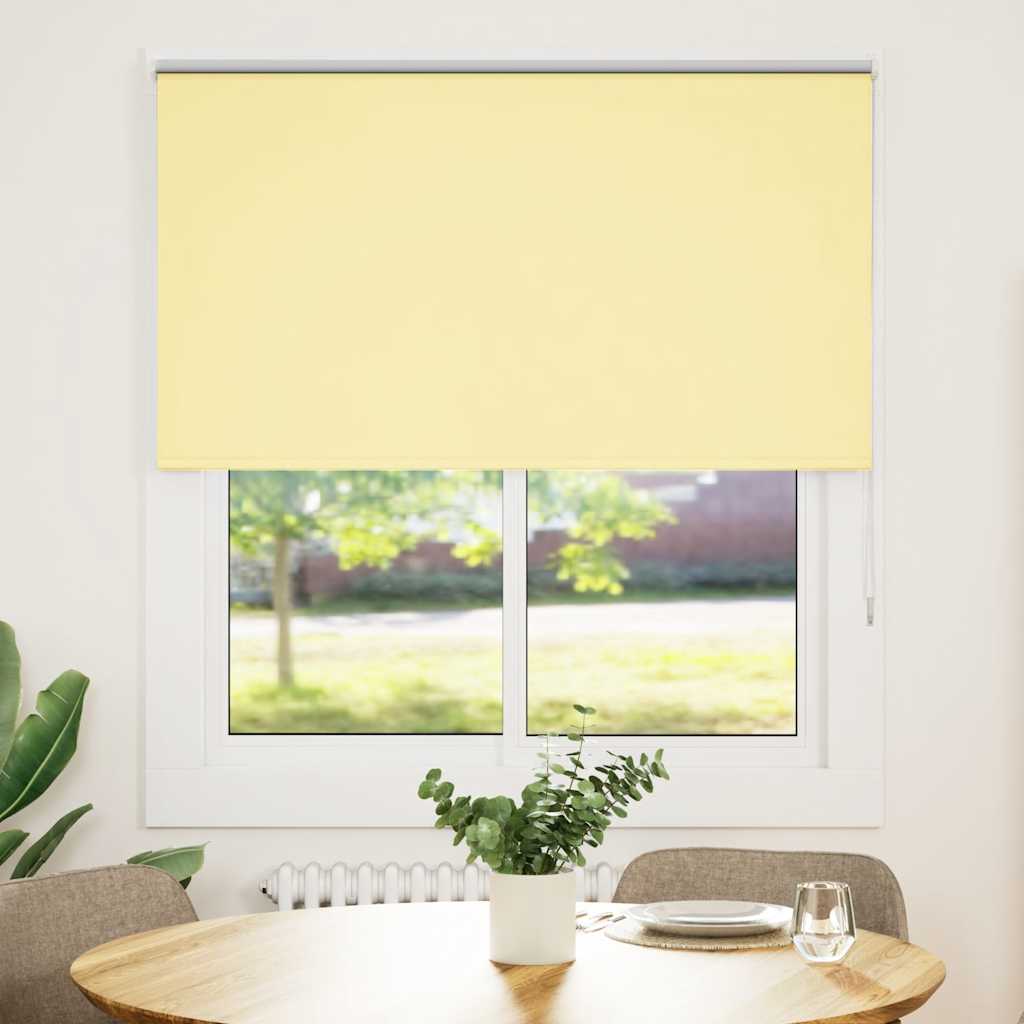 vidaXL Roller Blind Blackout Yellow 120x130 cm Fabric Width 116.6 cm Polyester