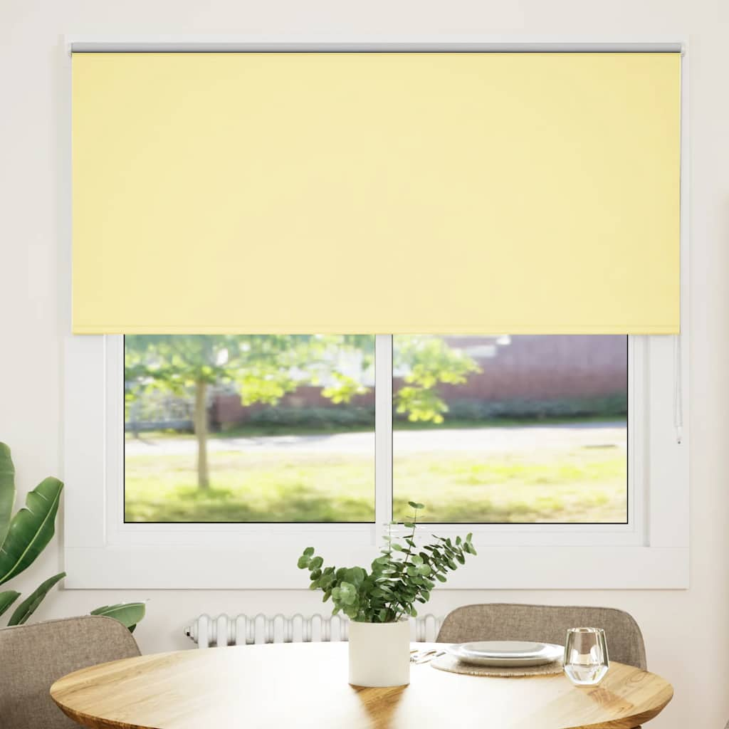 vidaXL Roller Blind Blackout Yellow 150x130 cm Fabric Width 146.6 cm Polyester