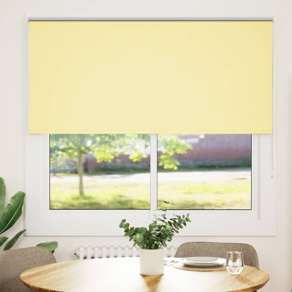 vidaXL Roller Blind Blackout Yellow 155x130 cm Fabric Width 151.6 cm Polyester