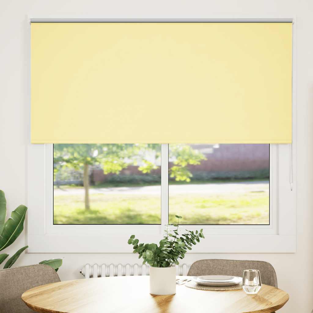 vidaXL Roller Blind Blackout Yellow 145x150 cm Fabric Width 141.6 cm Polyester