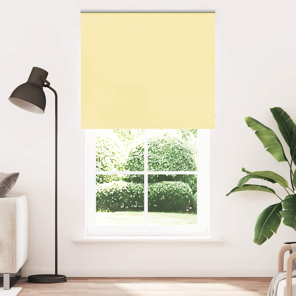 vidaXL Roller Blind Blackout Yellow 125x230 cm Fabric Width 121.6 cm Polyester