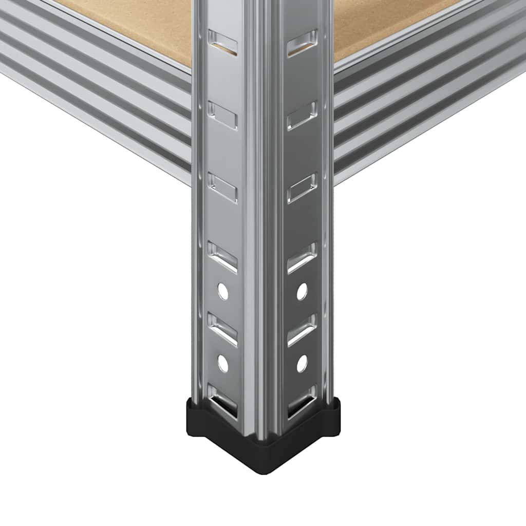 vidaXL 5-Layer Storage Shelves 4 pcs Silver Steel&Engineered Wood