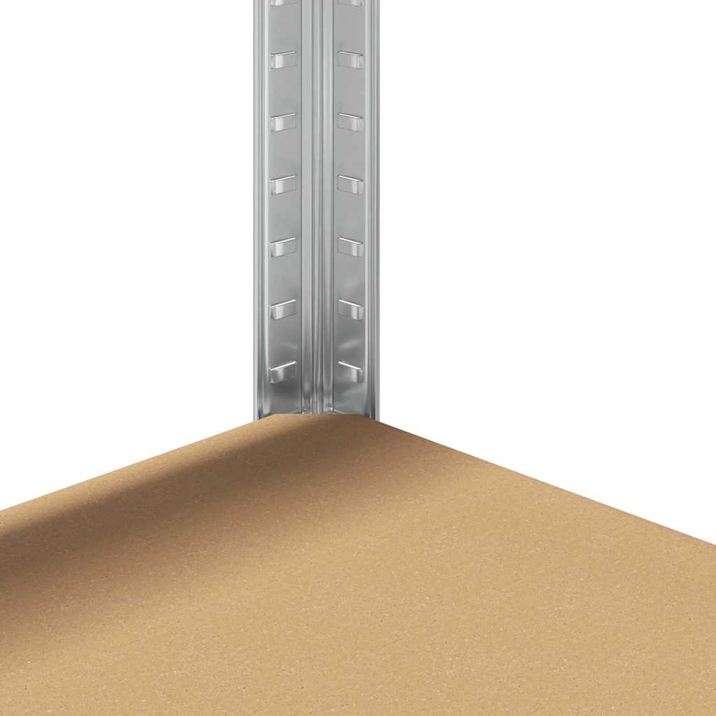 vidaXL 5-Layer Heavy-duty Shelves 4 pcs Silver Steel&Engineered Wood