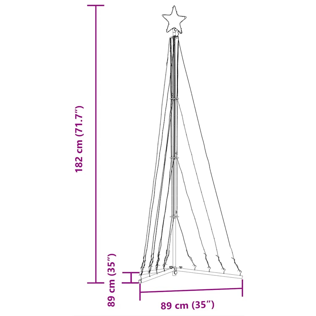 vidaXL Christmas Tree Light 339 LEDs Cold White 182 cm