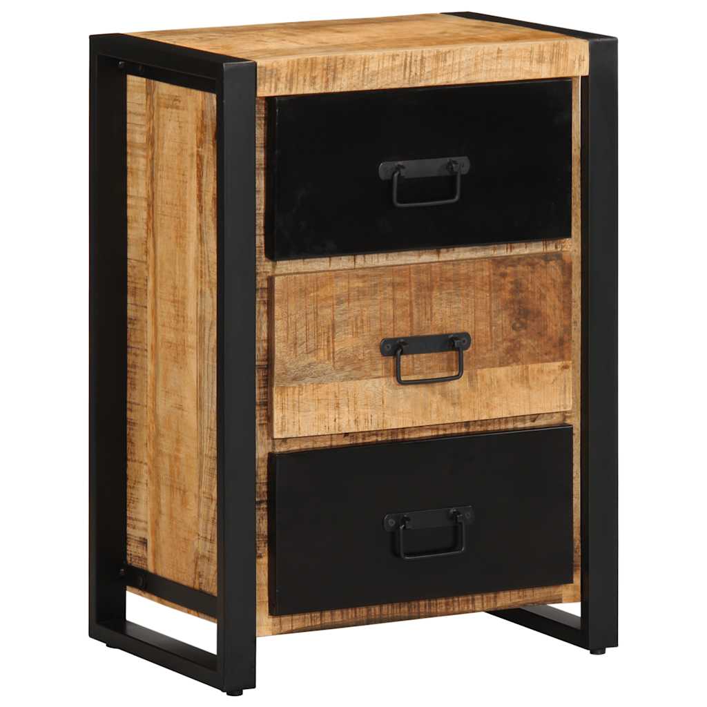 Drawer Cabinet 50x35x70 cm Solid Rough Wood Mango