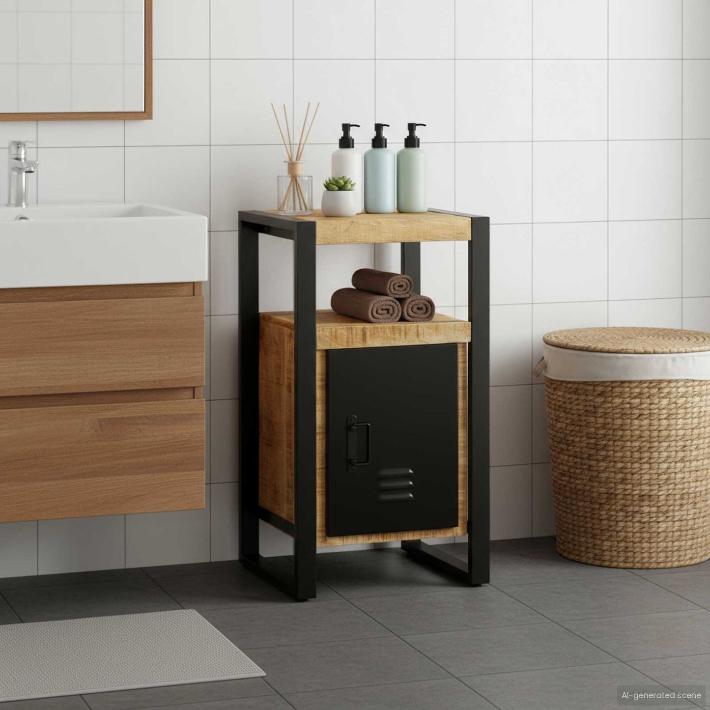 Bathroom Cabinet Brown 40 x 35 x 75 cm Solid Mango Wood