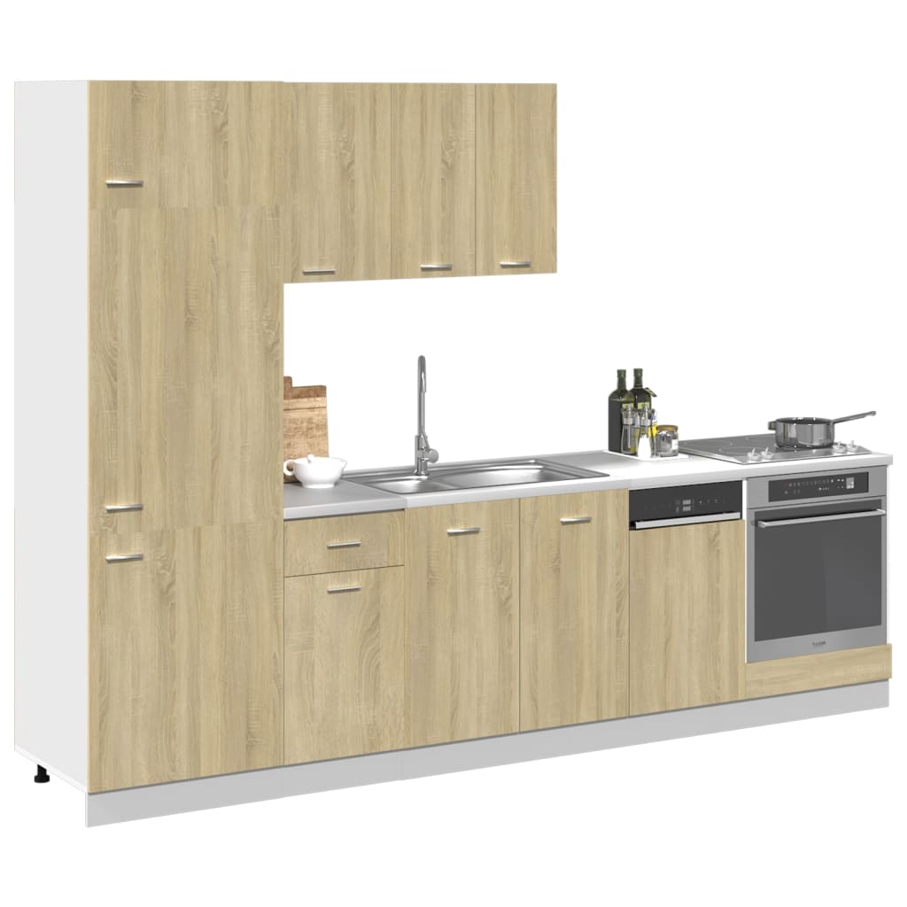 vidaXL 7 Piece Kitchen Cabinet Set Sonoma Oak Engineered Wood