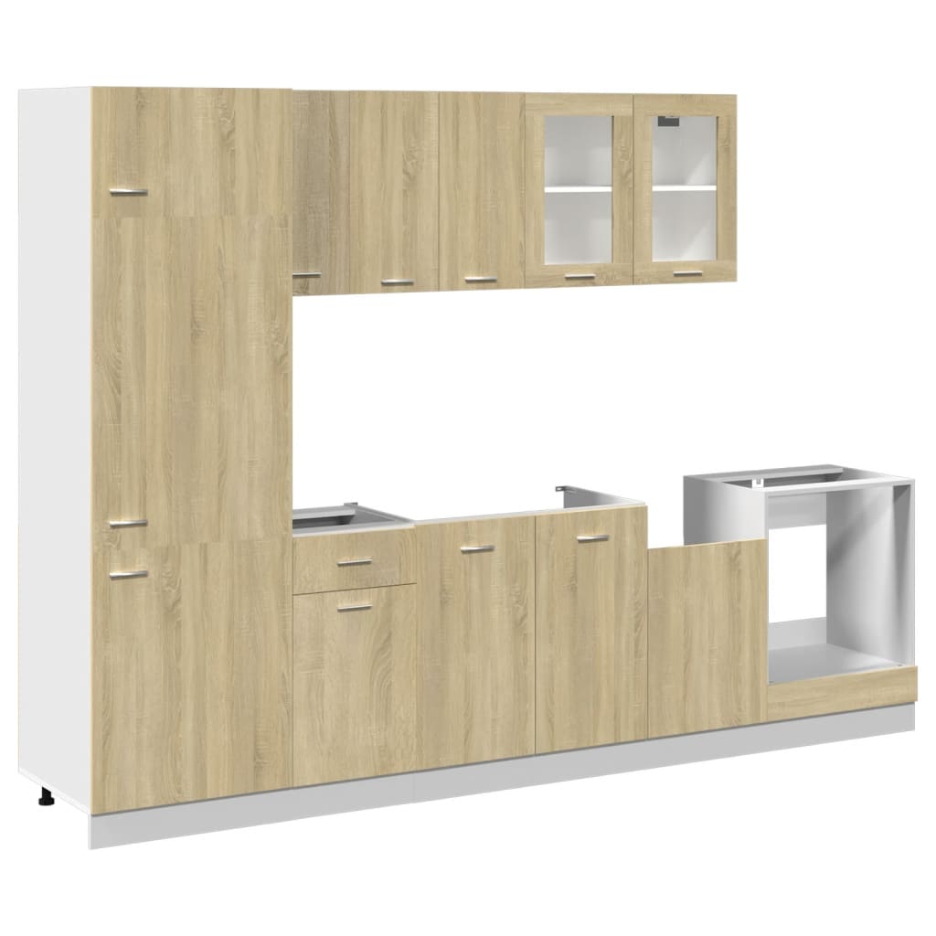 vidaXL 8 Piece Kitchen Cabinet Set Sonoma Oak Engineered Wood