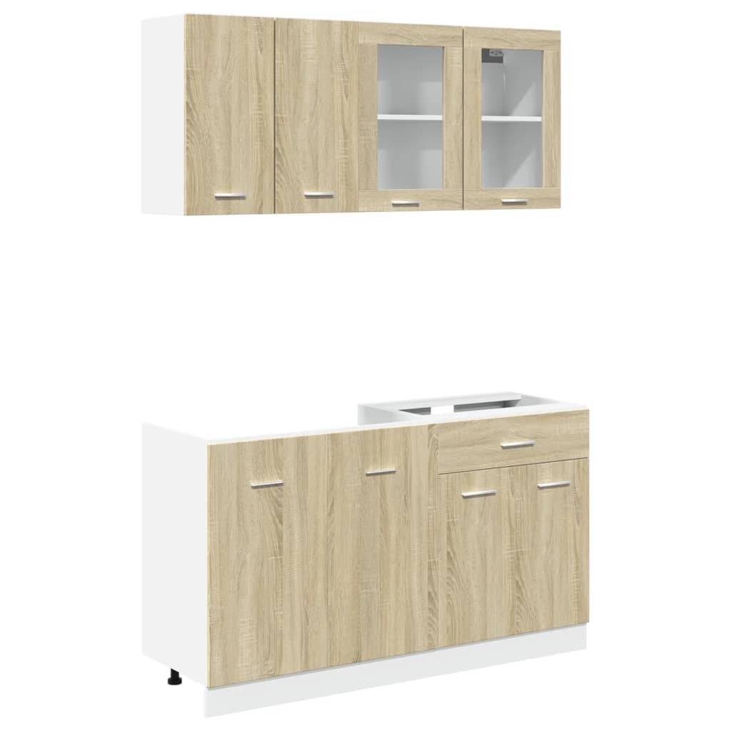 vidaXL 4 Piece Kitchen Cabinet Set Sonoma Oak Engineered Wood