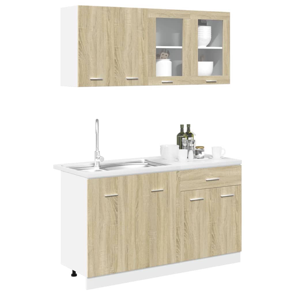 vidaXL 4 Piece Kitchen Cabinet Set Sonoma Oak Engineered Wood