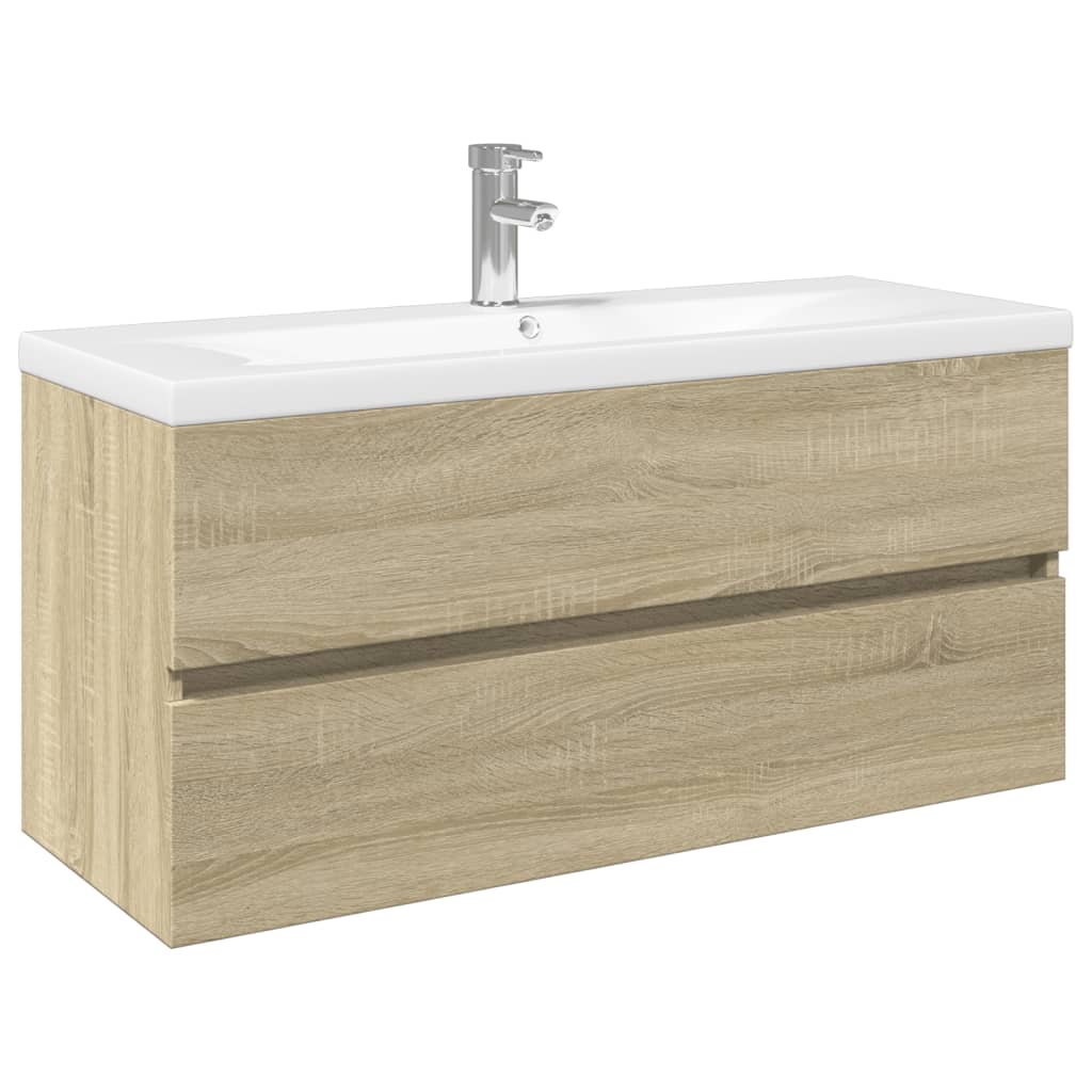 vidaXL 2 Piece Bathroom Furniture Set Ceramic and Engineered Wood