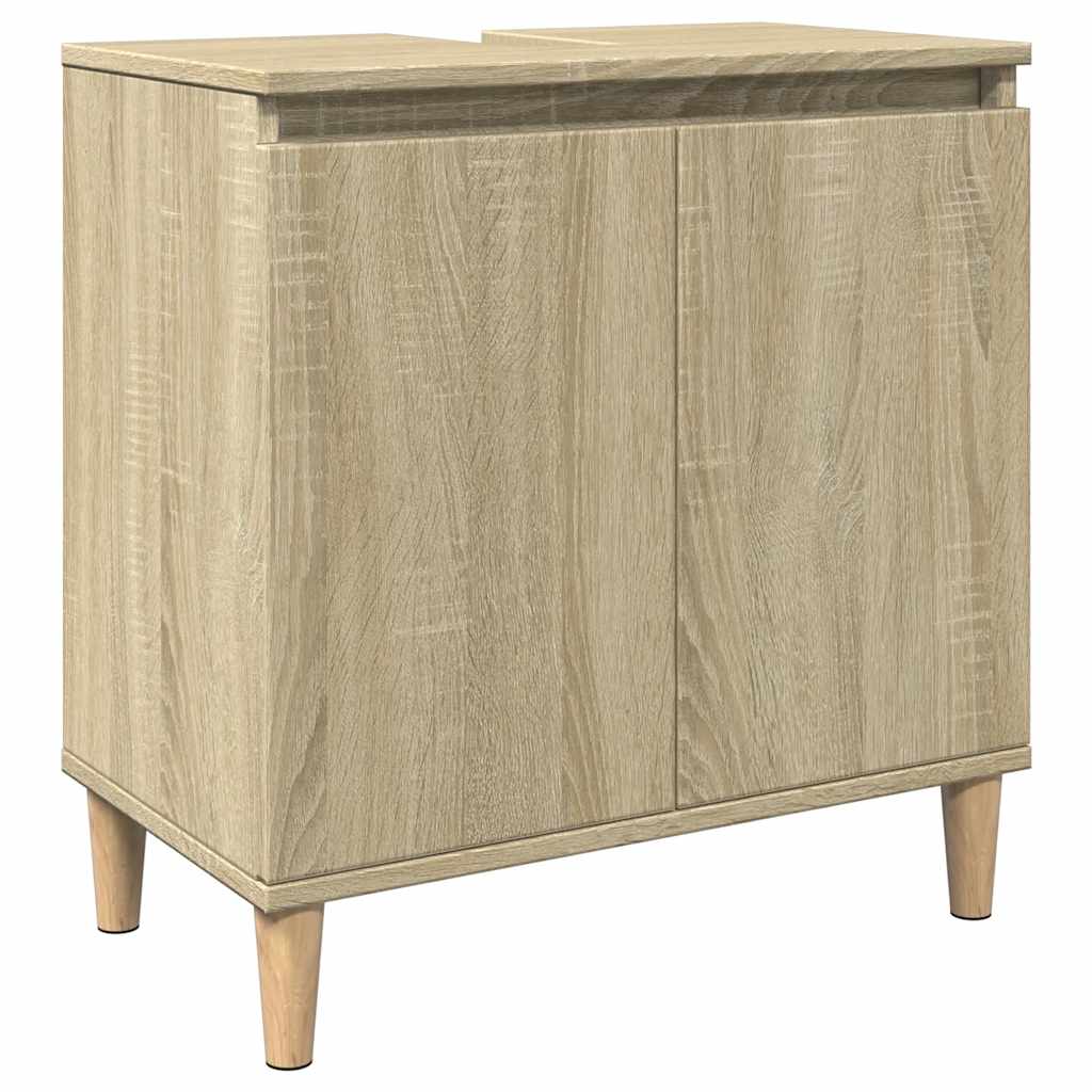3 Piece Bathroom Furniture Set Sonoma Oak Engineered Wood