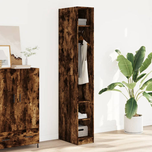 vidaXL Wardrobe Smoked Oak 30x50x200 cm Engineered Wood