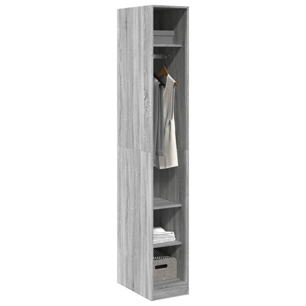 vidaXL Wardrobe Grey Sonoma 30x50x200 cm Engineered Wood