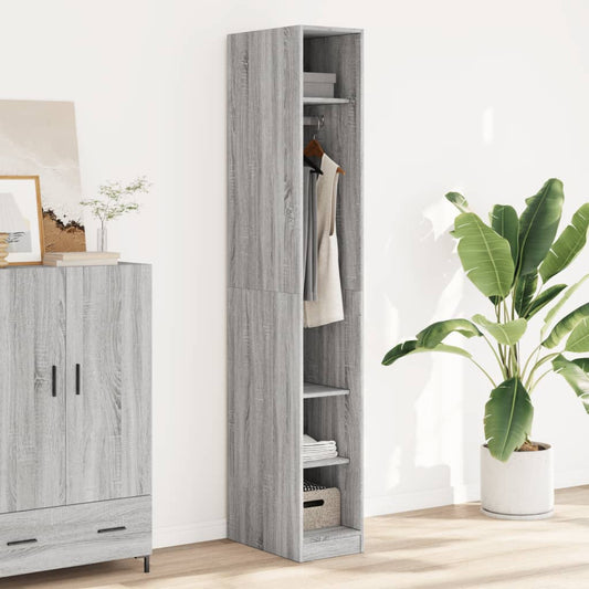 vidaXL Wardrobe Grey Sonoma 30x50x200 cm Engineered Wood