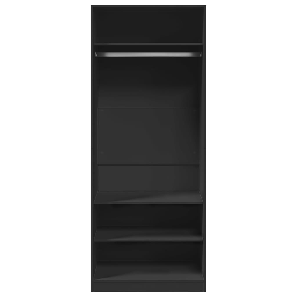 vidaXL Wardrobe Black 80x50x200 cm Engineered Wood