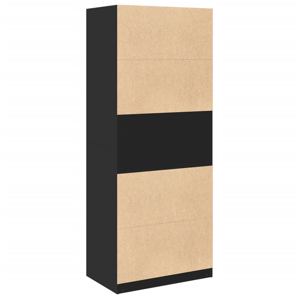 vidaXL Wardrobe Black 80x50x200 cm Engineered Wood