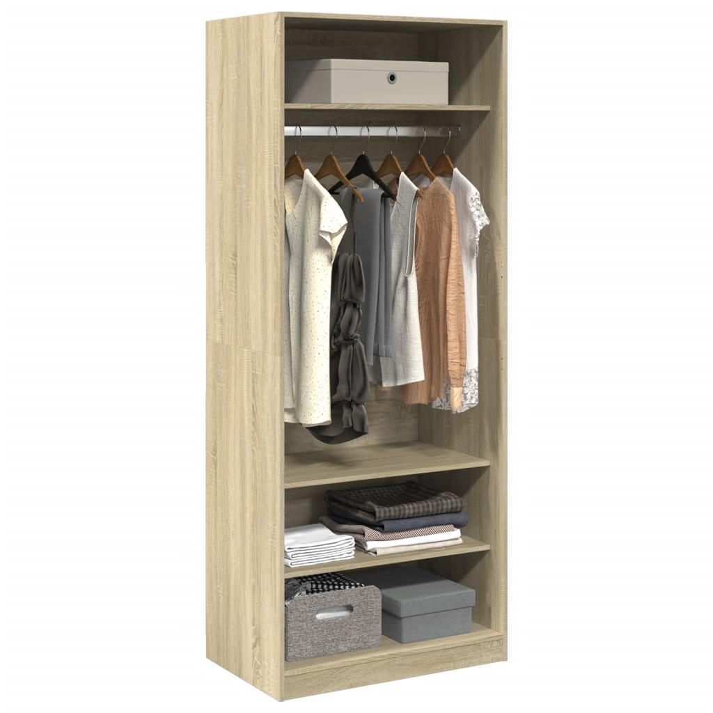 vidaXL Wardrobe Sonoma Oak 80x50x200 cm Engineered Wood